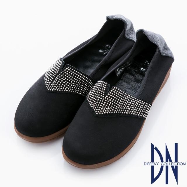 【DN】優雅季節 細柔觸感點鑽微口舒適包鞋(黑)