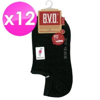 【BVD】細針低口直角女襪22-25cm*12雙入(90°直角低口)