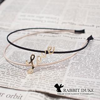 【Rabbit Duke】經典歐美風格 個性細緻雙色LOVE字型設計髮箍