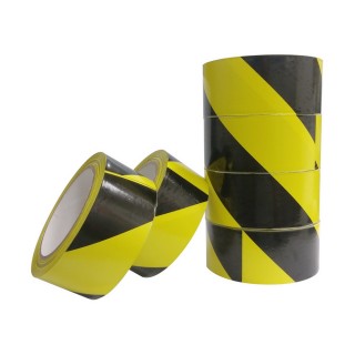 【YC】台灣製 PVC黑黃超黏警示膠帶-4.8公分x24公尺(6卷入)