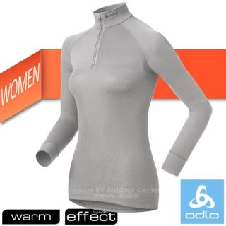 【瑞士 ODLO】WARM EFFECT 女高領半門襟專業機能型銀離子保暖內衣.衛生衣.內衣(10731 淺灰)