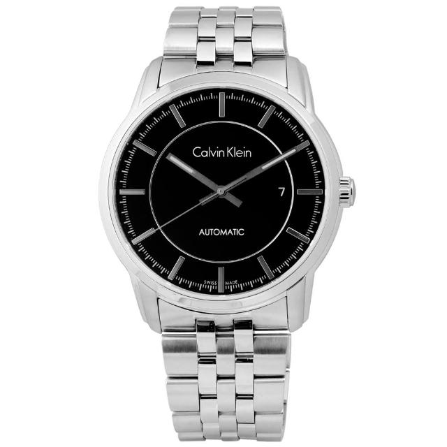 【Calvin Klein】Infinite 卓越自信質感不鏽鋼機械腕錶 黑色 42mm(K5S34141)