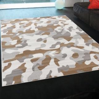 【Ambience】比利時Shiraz 現代地毯(迷彩-白 160x230cm)