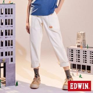 【EDWIN】男裝 橘標 圖案JERSEYS迦績工裝褲(白色)