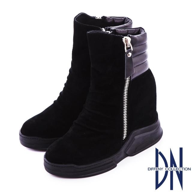 【DN】個性魅力 經典羊皮厚底中筒靴(黑)