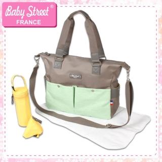 【法國 baby street】雙色機能肩背包/側背包/媽媽包