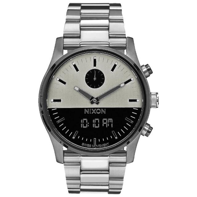 【NIXON】宇宙力量雙顯時腕錶-銀(A932131)