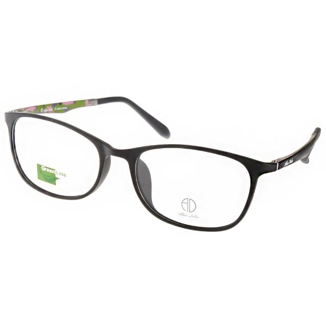 【ALAIN DELON】休閒簡約款 光學眼鏡(黑-迷彩綠#AD20322 B2)