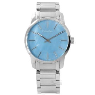 【Calvin Klein】都會女伶不鏽鋼腕錶 水藍色 31mm(K2G2314X)