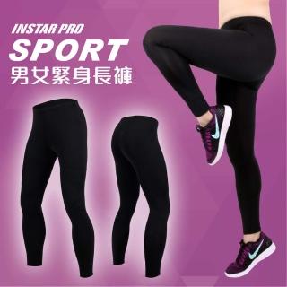 【INSTAR】PRO SPORT男女緊身長褲-緊身褲 台灣製 慢跑 路跑 黑(3119701)