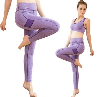 【Seraphic】完美曲線機能運動褲 壓縮褲 緊身褲(紫)