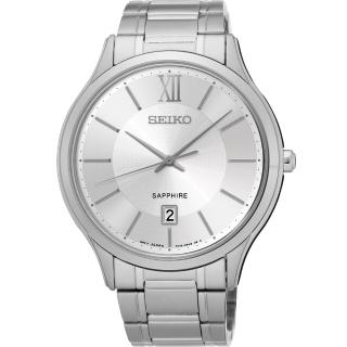 【SEIKO】城市簡約美學時尚手錶-銀/42mm 送行動電源 畢業禮物(7N42-0GG0S SGEH51P1)