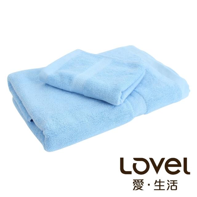 【LOVEL】嚴選六星級飯店素色純棉浴巾/毛巾2件組(共5色)