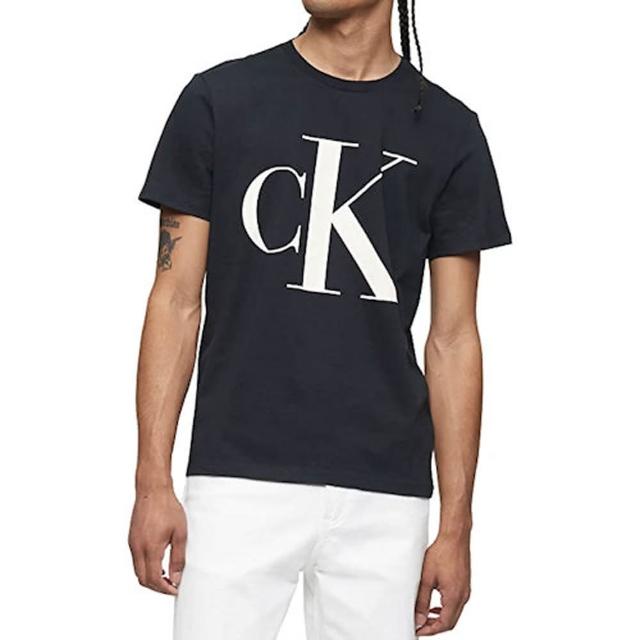 【Calvin Klein 凱文克萊】2023男時尚CK標誌黑色短袖T恤-網(預購)
