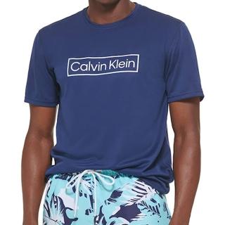 【Calvin Klein 凱文克萊】2023男時尚輕量速乾藍色寬鬆版短袖T恤-網(預購)