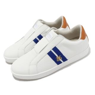 【ROYAL Elastics】休閒鞋 Bishop 男鞋 白 藍 無鞋帶 彈力鞋帶 皮革(01731005)