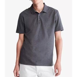 【Calvin Klein 凱文克萊】2023男時尚字母刺繡槍灰色寬鬆版Polo衫-網(預購)