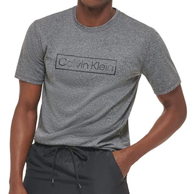 【Calvin Klein 凱文克萊】2023男時尚輕量速乾灰色寬鬆版短袖T恤-網(預購)