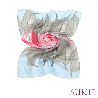 【Sukie】雪紡紗絲巾 印花絲巾/優雅花朵樹葉印花50X150雪紡紗絲巾 圍巾(4色任選)