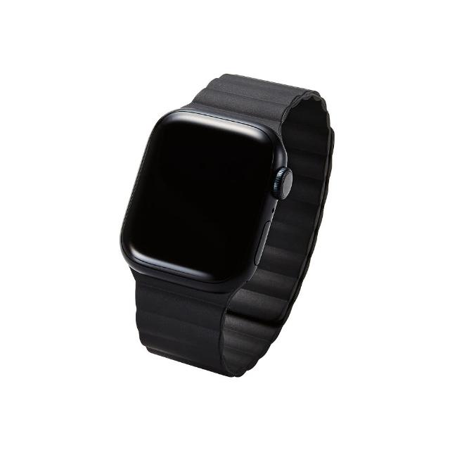 【ELECOM】apple watch 41/40/38磁吸矽錶帶(黑)