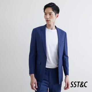 【SST&C 超值限定_CM】海軍藍格紋修身西裝外套0112003009