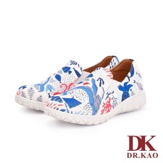 【DK 高博士】海洋塗鴉飛織空氣鞋 89-3108-50 白