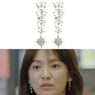 【梨花HaNA】韓空運太陽的後裔宋慧喬華麗水晶花飾長耳環