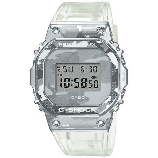 【CASIO 卡西歐】G-SHOCK 冰酷迷彩金屬電子手錶 母親節 禮物(GM-5600SCM-1)