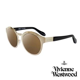 【Vivienne Westwood 英國 太陽眼鏡】金屬時尚設計(AN86002_金)