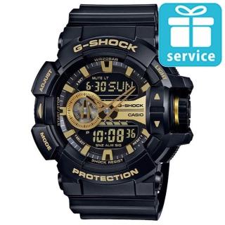 【CASIO】G-SHOCK金屬搖滾個性運動雙顯錶(GA-400GB-1A9)