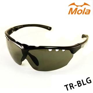 【MOLA SPORTS】摩拉運動太陽眼鏡墨鏡 UV400 男女 防紫外線 黑 G-15 TR-blg(自行車高爾夫跑步)