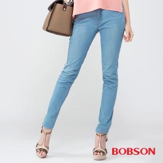 【BOBSON】女款高腰膠原蛋白美肌褲(藍8081-58)