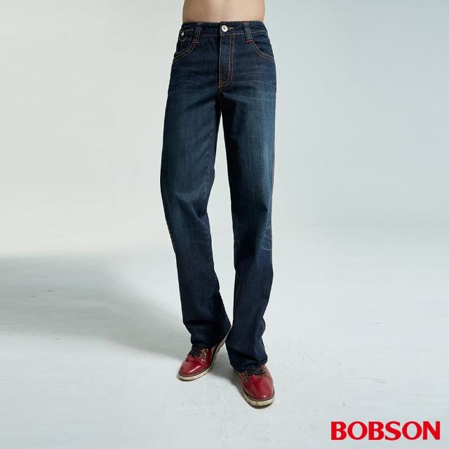 【BOBSON】男款貓鬚大直筒牛仔褲(1713-52)
