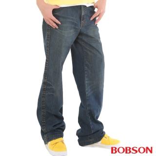【BOBSON】男款貓鬚大直筒牛仔褲(1713-53)