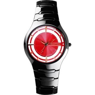 【Relax Time】RT57 優雅鏤空陶瓷手錶-紅x黑/37mm(RT-57-9)