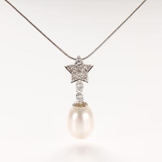【寶石方塊】天然珍珠項鍊-925銀飾-日麗風清(天然珍珠)