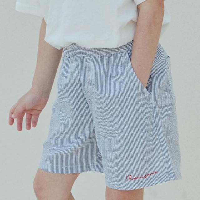 【Roan Jane】泡泡紗直條紋藍短褲(TM2304-401)