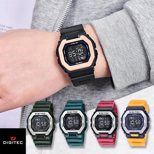 【DIGITEC】數碼科技 DG-5050T 休閒穿搭時尚多功能防水電子錶