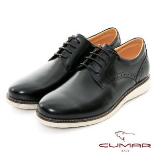【CUMAR】時尚流行白底休閒皮鞋(黑色)