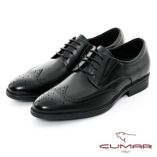 【CUMAR】翼紋雕花真皮紳士鞋(黑色)