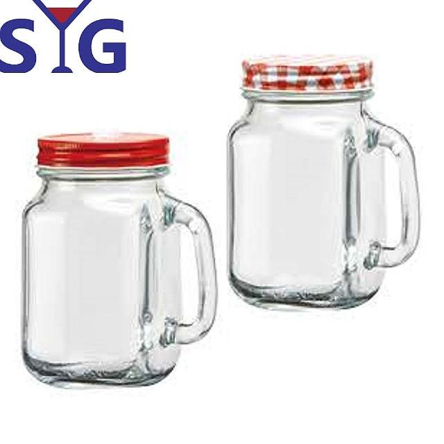 【SYG】吸管洞梅森杯玻璃罐500ml(二入組)