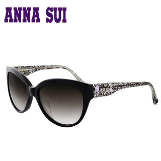 【Anna Sui】日本安娜蘇 晶鑽蕾絲鏡腳設計太陽眼鏡(黑色-AS875-009)