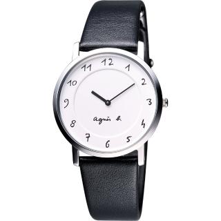 【agnes b.】法國時尚簡約風情手錶-白/33mm(7N00-0BC0S BG4001P1)