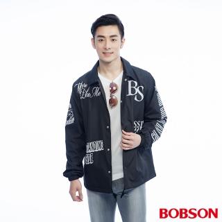 【BOBSON】男款寬版印圖外套(黑26001-88)
