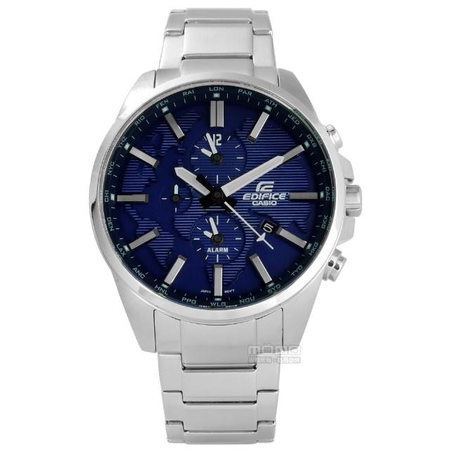 【CASIO卡西歐】EDIFICE 世界仕紳新風範三環不鏽鋼手錶 藍色 44mm(ETD-300D-2A)