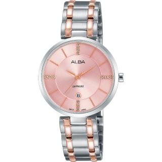 【ALBA】專屬於妳限量東京石英女錶-粉x雙色/30mm(VJ22-X236P AH7L27X1)