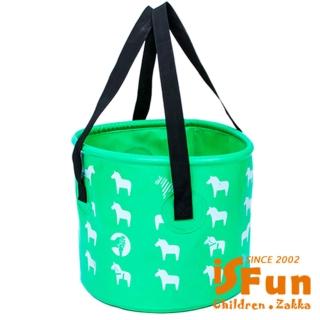 【iSPurple】露營戲水＊動物大容量摺疊水桶袋/二色可選12L