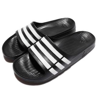 【adidas】拖鞋 愛迪達 Duramo Slide 防水 運動休閒 情侶鞋 黑白 男鞋女鞋(G15890)