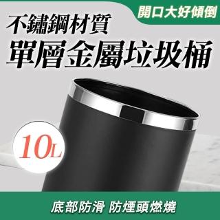 【大匠工具】黑色垃圾桶 回收桶 廚餘桶 分類垃圾筒 質感圓筒 TCB-F(不鏽鋼垃圾桶 北歐風垃圾桶 無蓋垃圾桶)