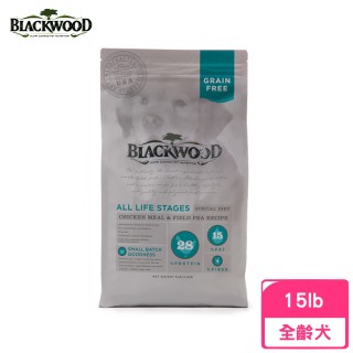 【BLACKWOOD 柏萊富】無穀全齡低敏純淨配方（雞肉+豌豆）15磅/6.8kg